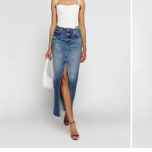 Reformation Blue Denim Maxi Skirt Size 26 - NWT